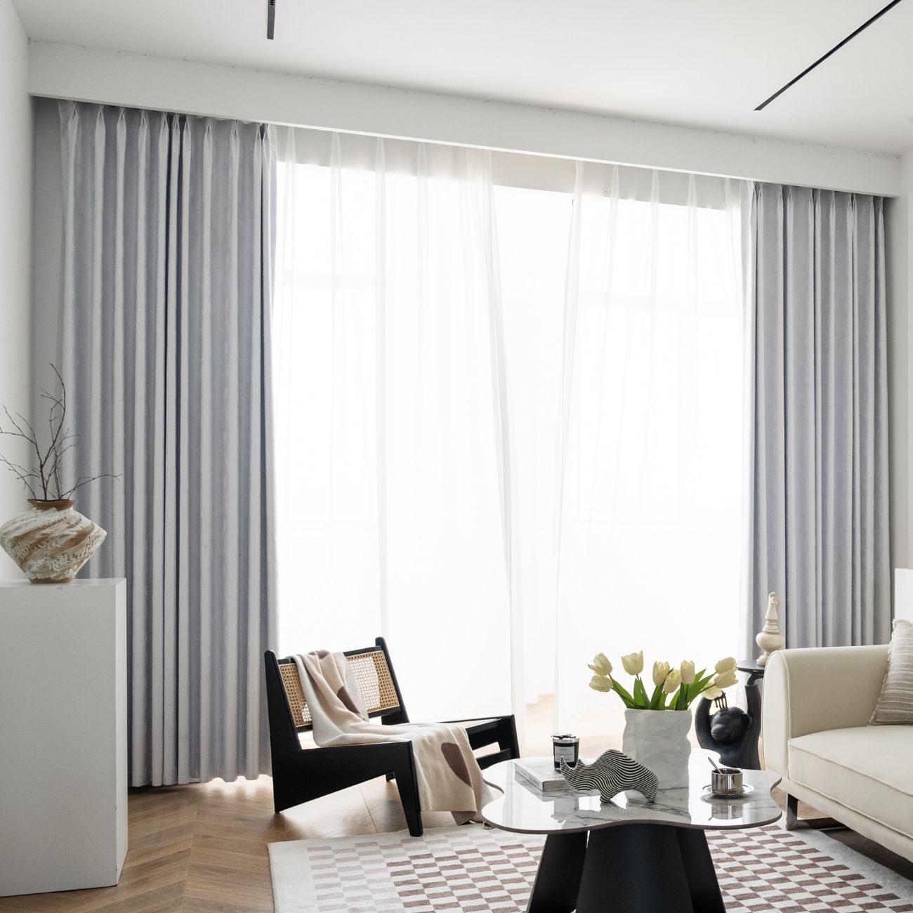 Cream Blackout Curtain for Bedroom 1-panel