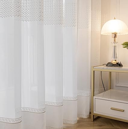 Sheer Curtains 2 pieces for Living Room Privacy Protection