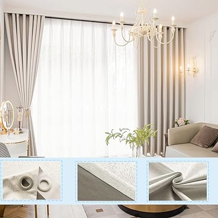 Bedroom Curtains - Blackout the Light Curtain for Window 2 Pieces Package