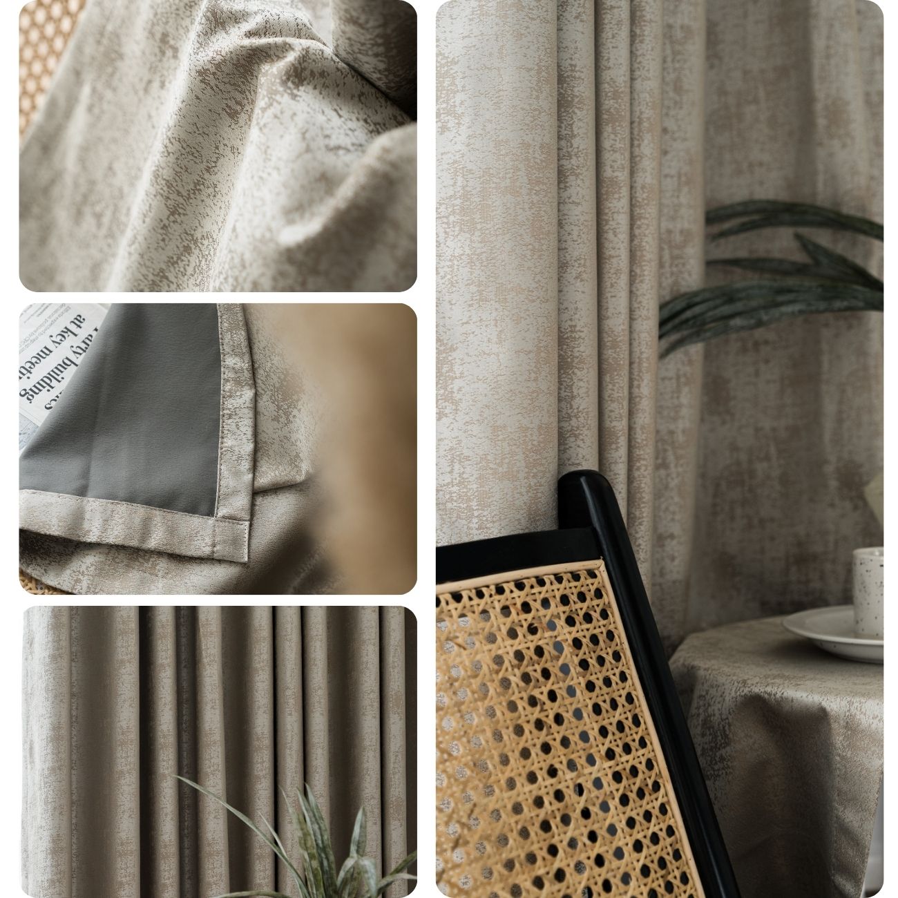 Cream Blackout Curtain for Bedroom 1-panel