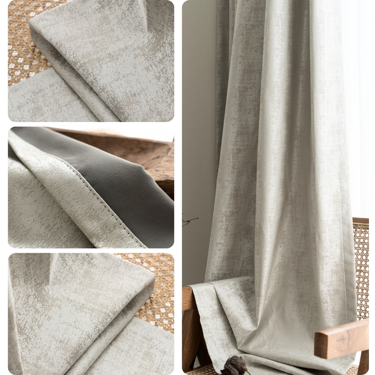 Cream Blackout Curtain for Bedroom 1-panel